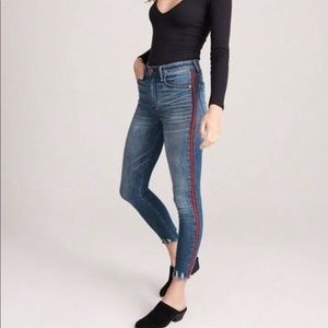 Abercrombie & Fitch Red Stripe Jeans